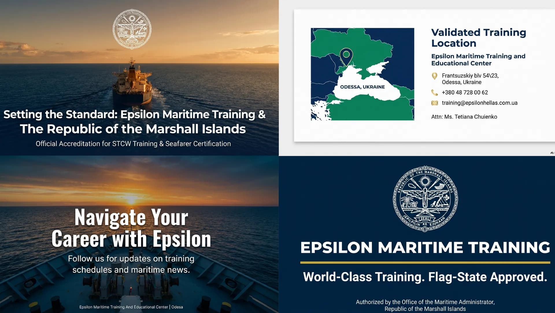 Marshall Islands Acceptance Of 12 STCW Courses Offered By Epsilon Maritime Training Centre - Odessa   